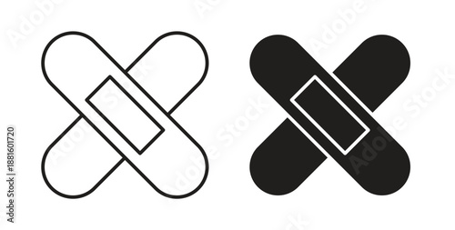 Medical patch icons. Outline icons vector collection. flat illustrations