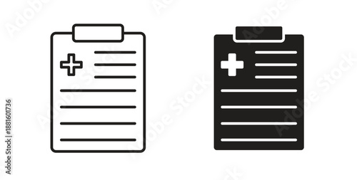 Medical report icons. Outline icons vector collection. flat illustrations
