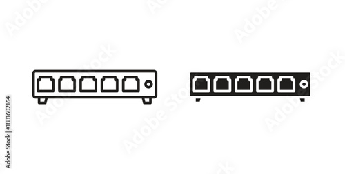 Network switch icons. Outline icons vector collection. flat illustrations
