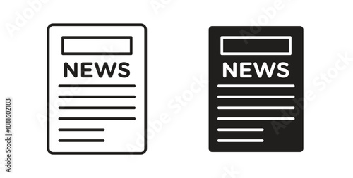 News icons. Outline icons vector collection. flat illustrations