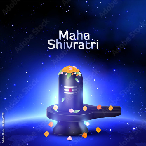 Happy maha Shivratri, a Hindu festival celebrated of lord shiva night. Maha shivratri indian religious festival banner.