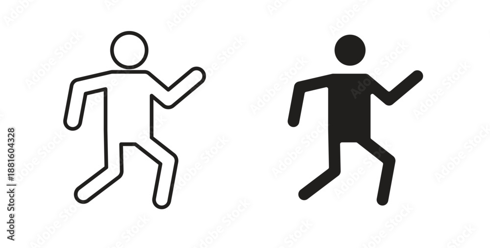 Fototapeta premium Running icons. Outline icons vector collection. flat illustrations