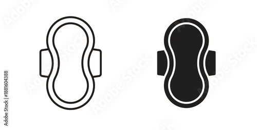 Sanitary pad icons. Outline icons vector collection. flat illustrations