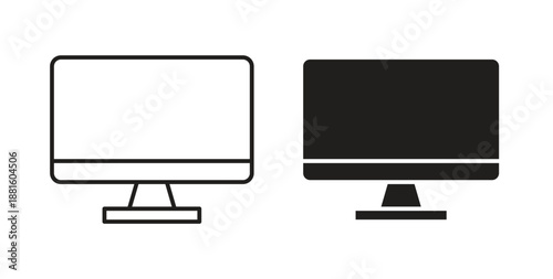Screen icons. Outline icons vector collection. flat illustrations