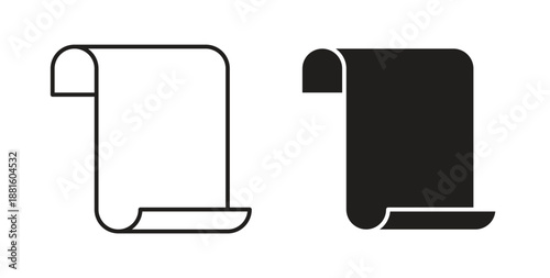Scroll paper icons. Outline icons vector collection. flat illustrations