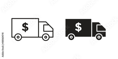 Shipping charges icons. Outline icons vector collection. flat illustrations