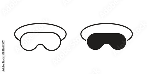 Sleeping mask icons. Outline icons vector collection. flat illustrations