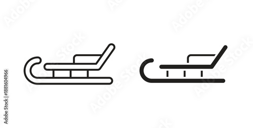 Sled icons. Outline icons vector collection. flat illustrations