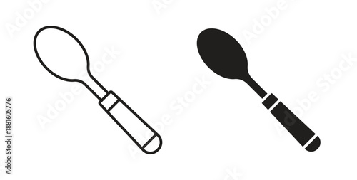 Spoon icons. Outline icons vector collection. flat illustrations