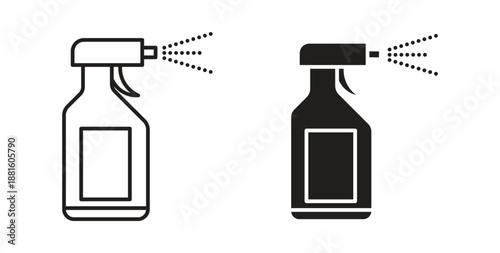 Spray bottle icons. Outline icons vector collection. flat illustrations