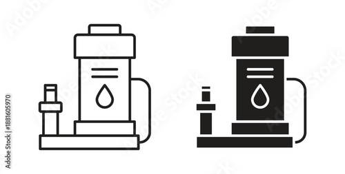 Sump pump icons. Outline icons vector collection. flat illustrations