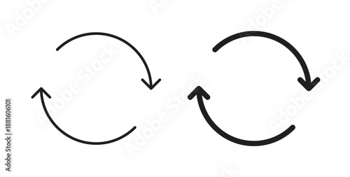 Synchronization icons. Outline icons vector collection. flat illustrations