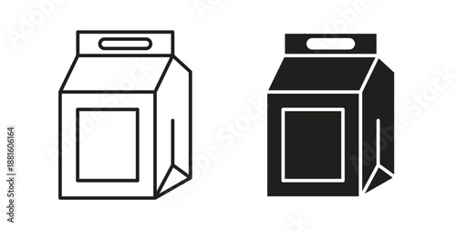 Take away food icons. Outline icons vector collection. flat illustrations