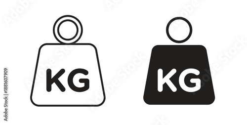 Weight icons. Outline icons vector collection. flat illustrations