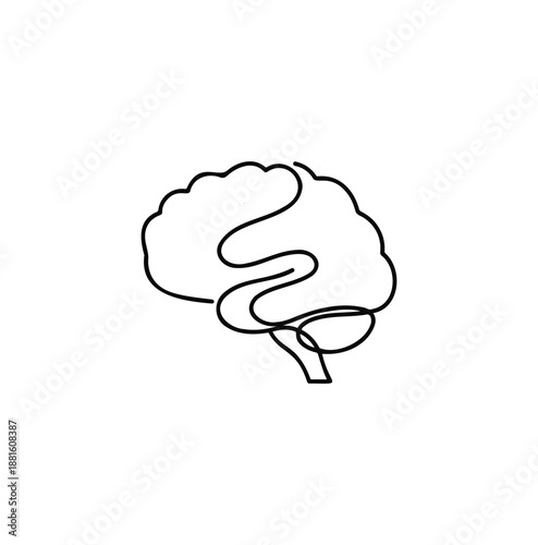 A simple line drawing of a human brain