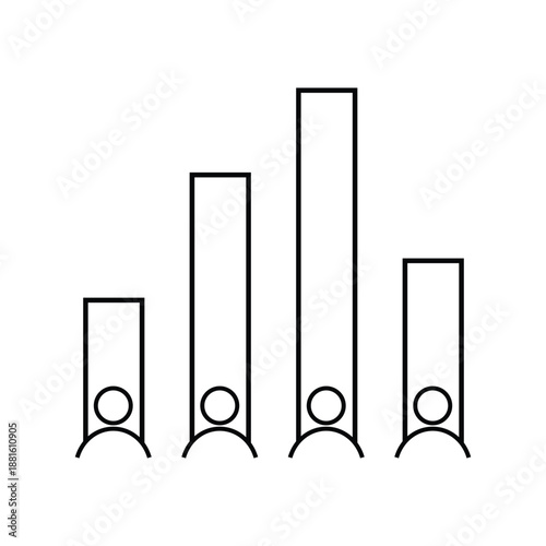 Group of people with varying heights