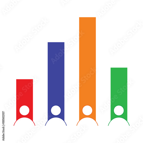 Four colored bars with holes