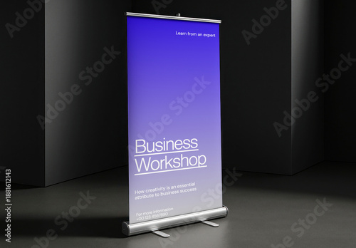 Sleek Business Workshop Banner Mockup PSD