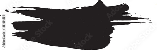 Black paint smear on white background