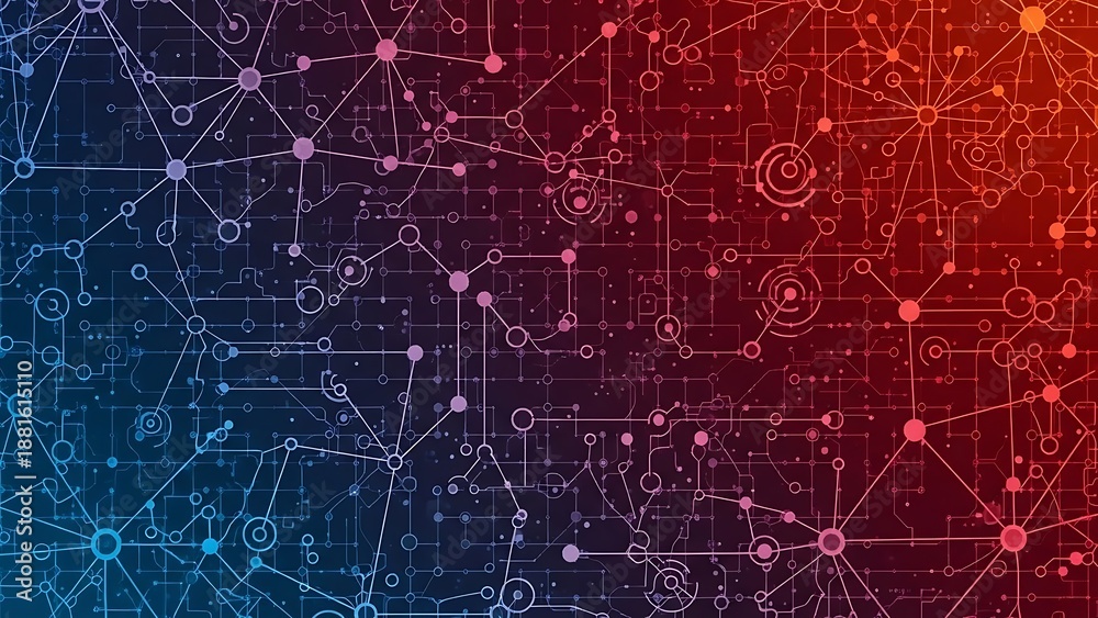 Fototapeta premium Abstract Digital Network Connection with Glowing Data Points for Global Technology Concepts