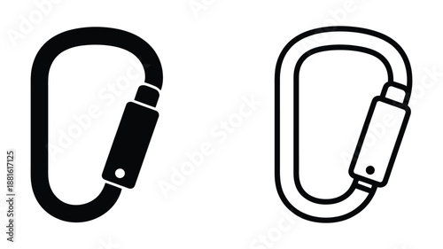 Carabiner clip icon. Carabiner icon vector, solid logo illustration, pictogram. 
