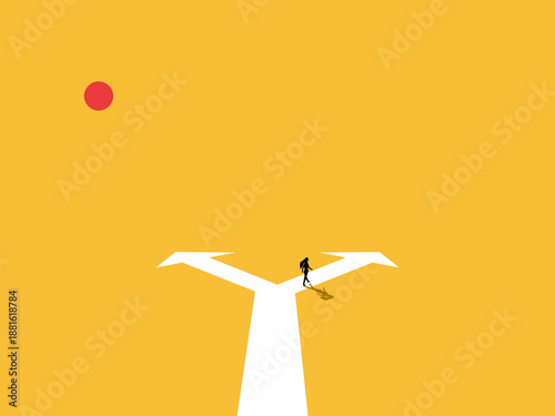 businesswoman chose her own path ,business concept