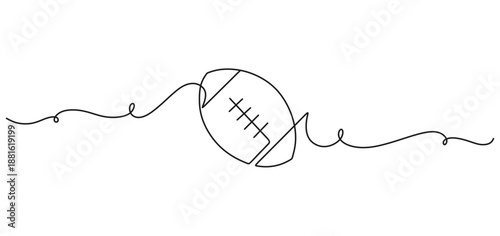continuous line vector design of an American football ball