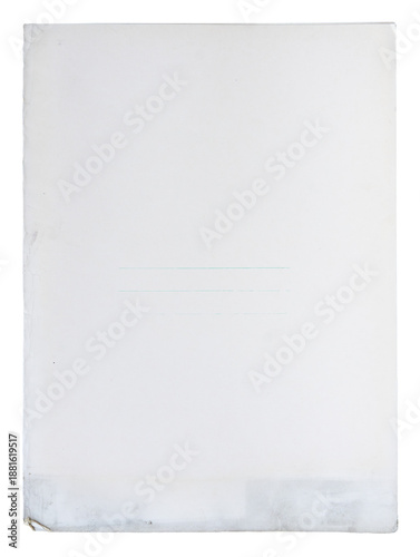 фотографія closed file folder with printed green lines on cover isolated on white