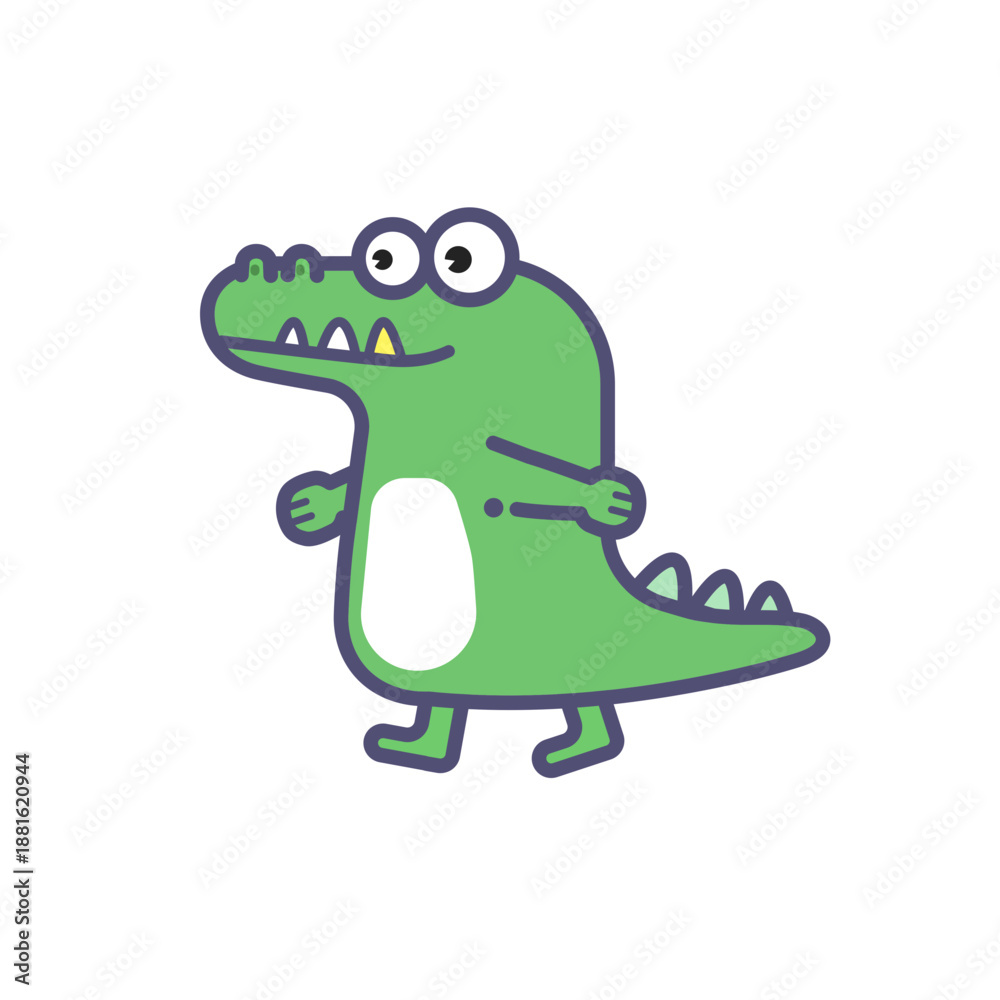 Fototapeta premium Cute Cartoon Alligator