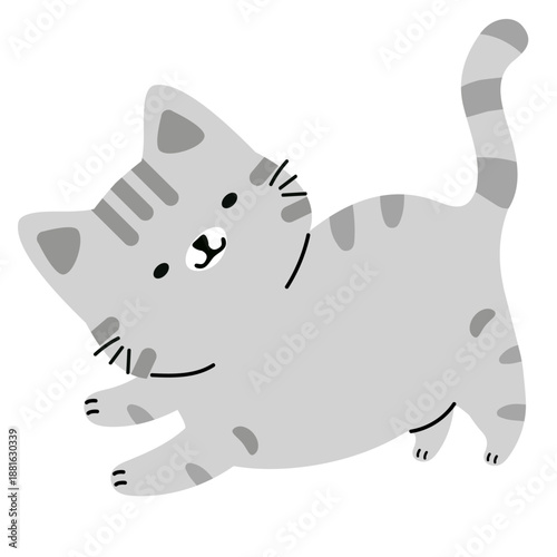 Cute Cartoon Cat Illustration Showing Playful Friendly Pet Character
