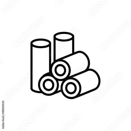 Stack of paper rolls isolated on white background, Vector, illustration