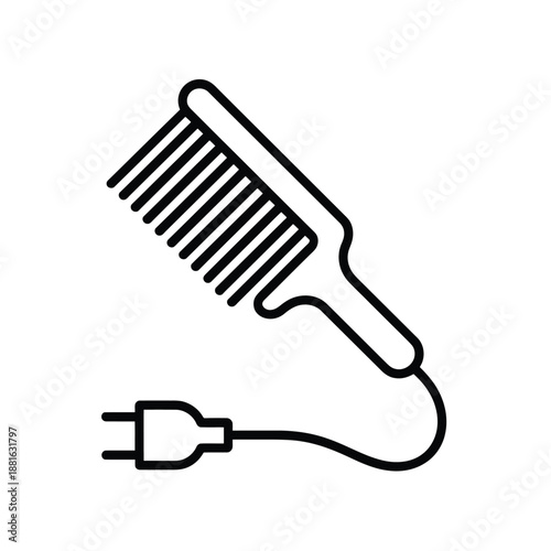 Electric hair comb isolated on white background, Vector, illustration