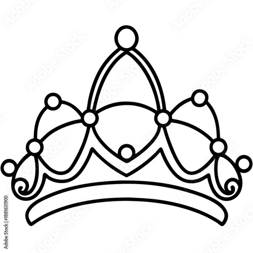 Tiara line art vector