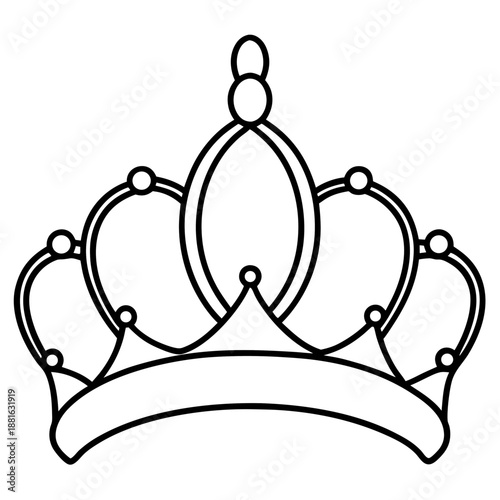Tiara line art vector