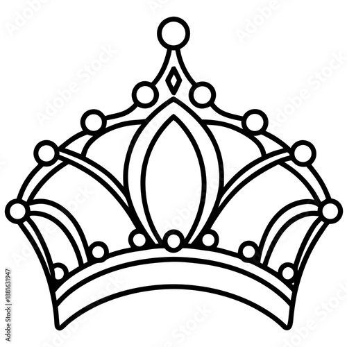 Tiara line art vector