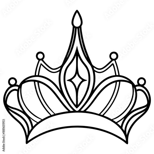 Tiara line art vector