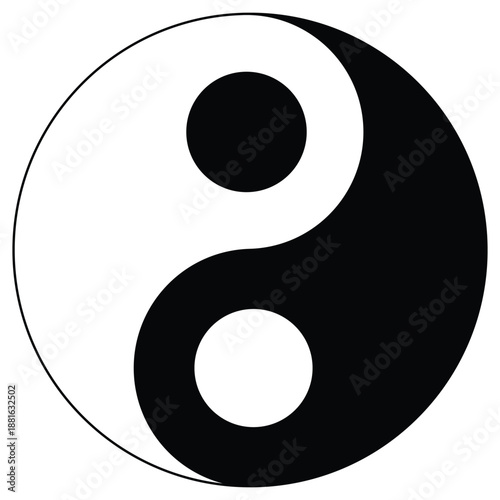 Yin Yang Symbol Icon Representing Balance, Harmony, Duality, and Eastern Philosophy