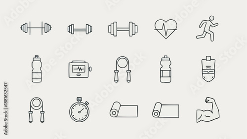 Fitness and Exercise Icons Collection.