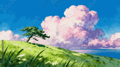 Above The Clouds Cloudy Dream isolated watercolor vector illustration svg