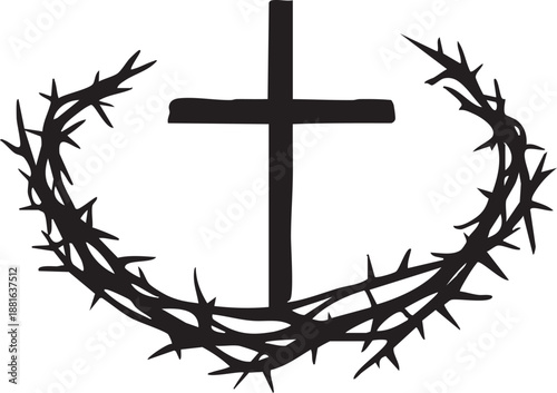 A set of religious cross symbols featuring black silhouette vector illustrations of a church crucifix and tree plant patterns for a faith based art tattoo design