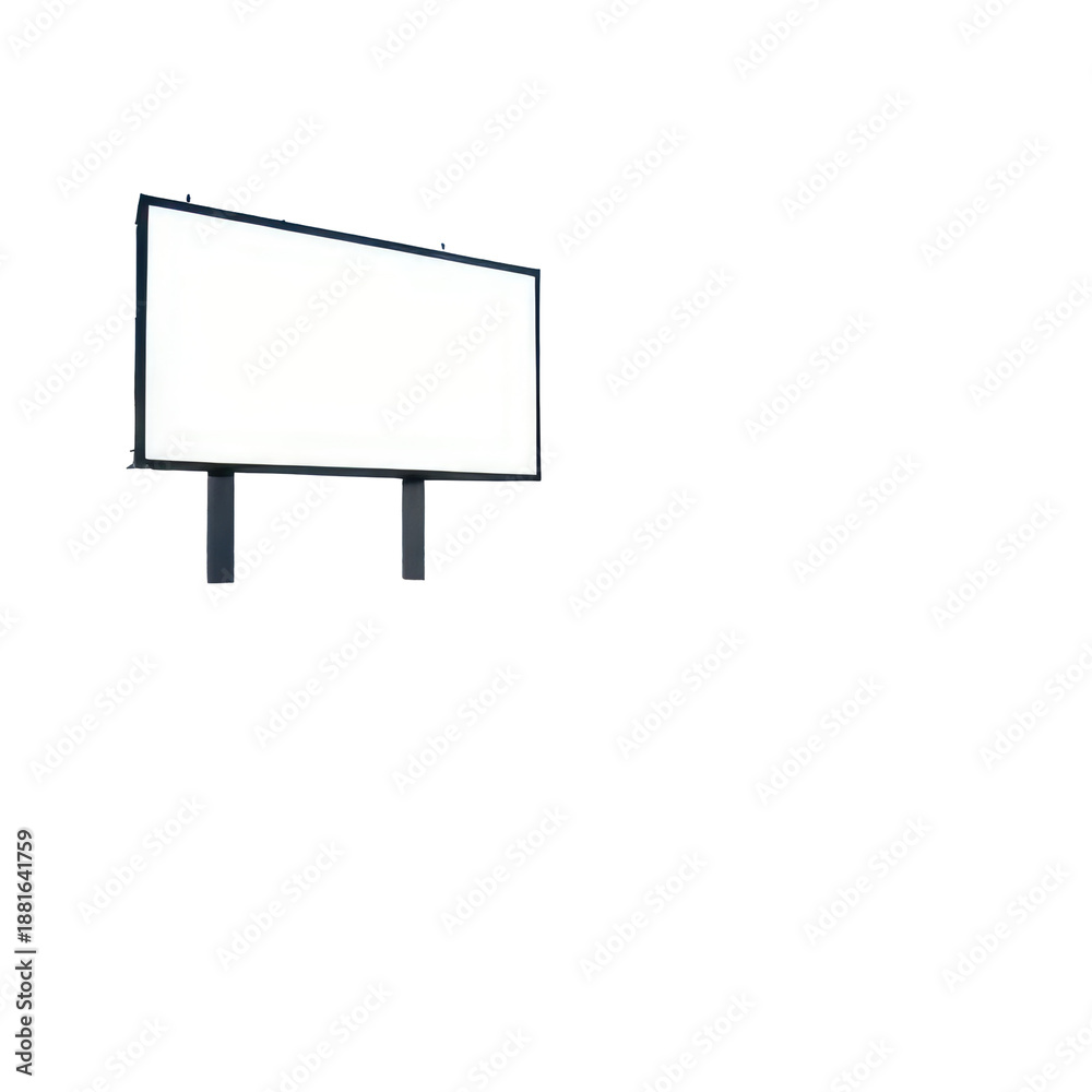 Fototapeta premium A blank outdoor advertising structure against pure black