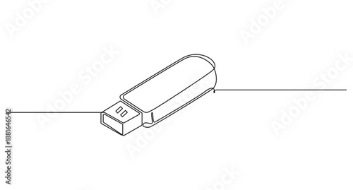 Continuous Line Drawing of USB Flash Drives,USB Flash Drive Line Art,