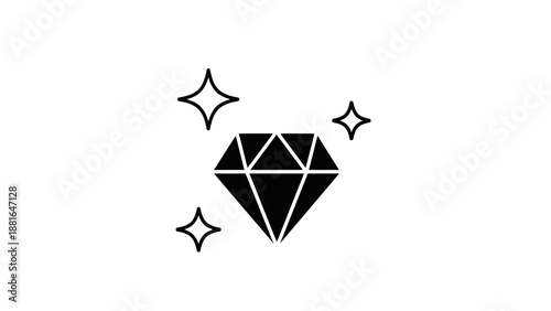 This image features a clean diamond icon symbolizing luxury, value, wealth, and exclusivity. The sharp geometric design makes it ideal for jewelry branding, premium products, financial success concept