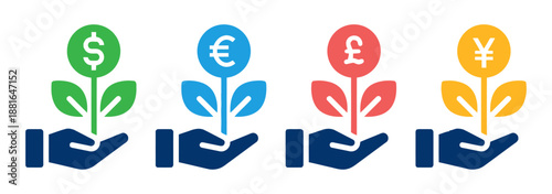 Decline in money with rupee sign vector