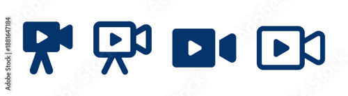 Digital video camera icons for online streaming service