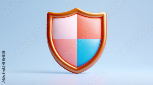 Free Download 3d shield icon security symbol digital protection glossy badge pastel color emblem blue background minimal design cyber safety defense concept illustration modern abstract guard - GFXLoad