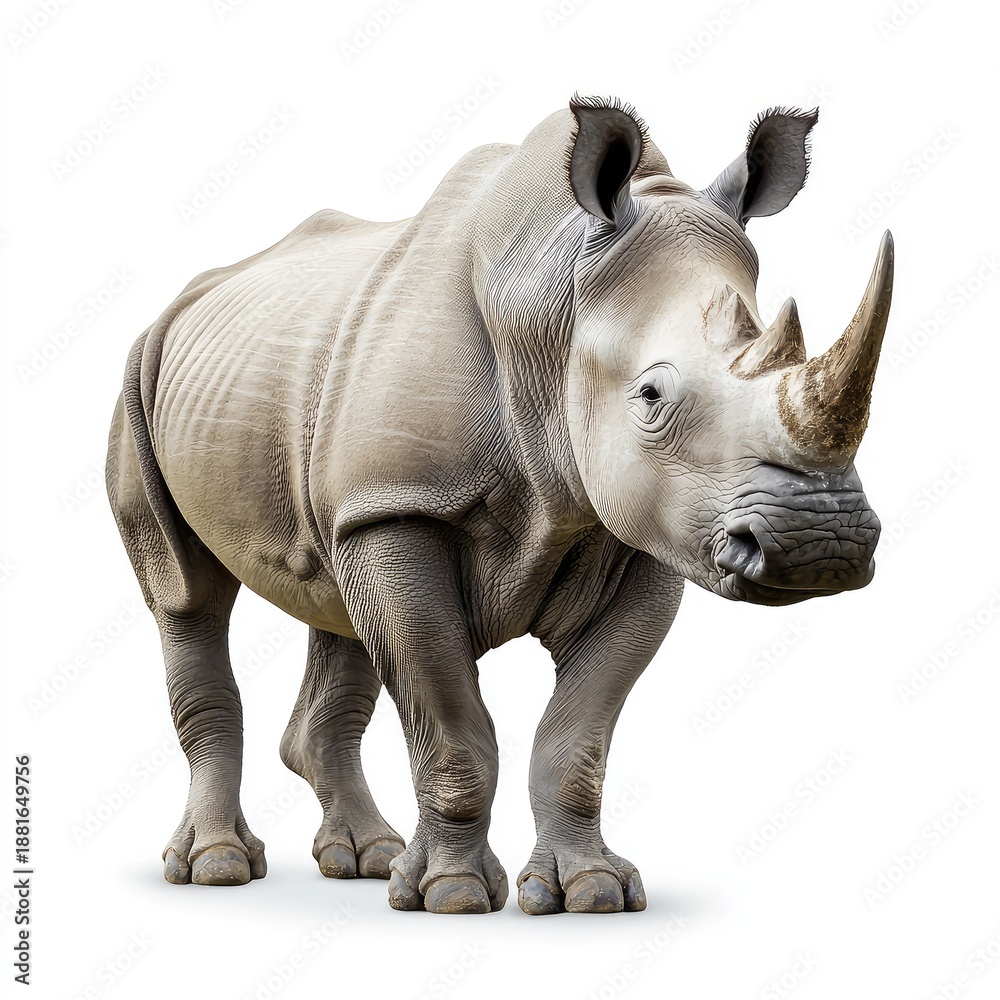 Obraz premium Rhinoceros Standing Proudly in Natural Posed Stance