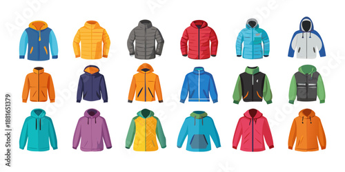 Polo shirt and casual male tops vector icon set. Collection of various shirt styles in line art.