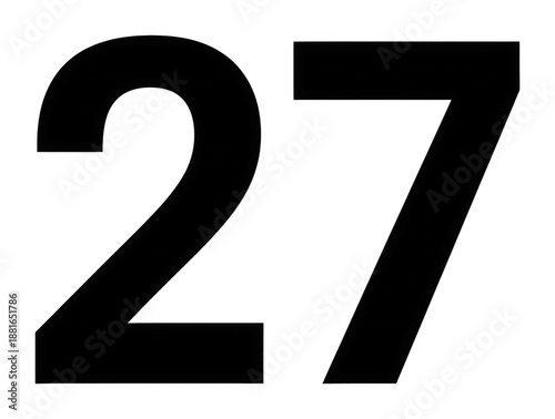 Engaging number 27 installation gallery contemporary perspective isolated on transparent background