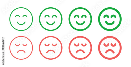 Happy and sad face expression vector illustration